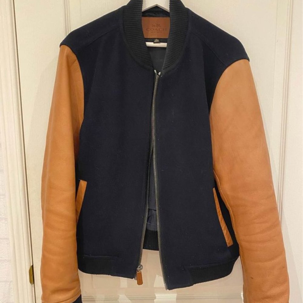 Coach Varsity jacket with leather sleeves